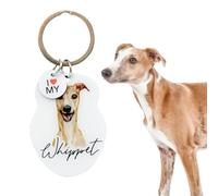 Splosh Pet Personalised Whippet Keyring. Customised Dog Key Chain. Key Rings for Dog Lovers