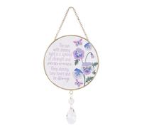 Splosh Strength Glass Suncatcher - Stained Glass Hanging Garden Ornaments with Light-Catching Beads Hanging Crystals Wind Chimes Indoor Outdoor Color Sun Catcher for Windows Decoration Prism Kit Gift