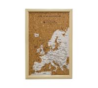 Splosh Travel Map Europe Inverted Pin Cork Board With 100 Pins 54 X 36.5Cm