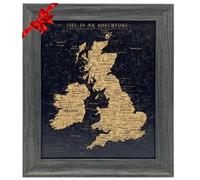 Splosh UK & Ireland Map Pin Board - Black Cork Travel Map with 100 Pins, Wall