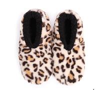 Splosh Women's Beige Leopard Slippers - Soft, Comfy and Fluffy Slippers for Women - Size 3/4 UK