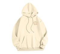 Splrit-MAN 224 Oversized Hoodie for Women - Placed By Me Cute Zip Up Jumper Ladies Sweatshirt Pink Palm Puff (Beige, L)