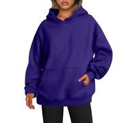 Splrit-MAN Black Hoodie Women Long Hoodies For Uk Oversized Blanket Pink Palm Puff (Purple, 3Xl)