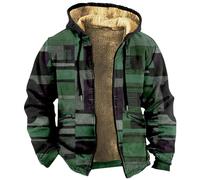 Splrit-MAN Bomber Jacket Men Parka Mens Patterned Print Fleece Lining Winter Jackets Full Zip Up Combat With Pockets Thick Thermo Tactical Work (Dark Green, 4Xl)