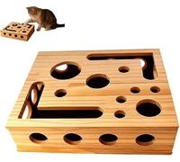Splrit-MAN Cat Nail File Scratch Puzzle Enrichment Box Wooden Sandpaper Surface Durable Stress Free Alternative to Clippers and Grinders Scratchers Pad Bed Toy for Indoor Cats Gifts