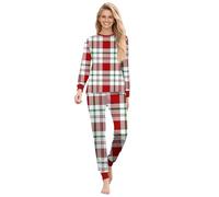 Splrit-MAN Christmas Matching Family Pyjamas Funny Pattern Plaid Pajamas For Family Parent-Child Nightwear Long Sleeve Christmas Pyjamas Set Soft Cloth Cute Cartoon Holiday Sleepwear(Women, L)