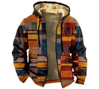 Splrit-MAN Coat Windbreaker Jacket Men Baseball Graphic Print Fleece Lined Winter Jackets Zipped Hooded With Pockets Thick Thermo Military Waterproof Motorcycle (Orange, Xxl)