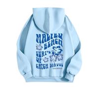 Splrit-MAN Crochet Jumper Oversized Hoodie Women White Ladies Hoodies Womens Size 18 Pink Palm Puff (Sky Blue, S)