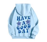 Splrit-MAN Cropped Hoodie for Girls 12-13, Women Plus Size, Pink, Dear Person Behind Me, UK Fleece, Palm Puff (Sky Blue, S)