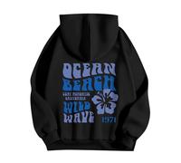 Splrit-MAN Lightweight Hoodies Women Half Zip Sweatshirt Hoodie Ladies Fleece Crop Oversized (Black, S)