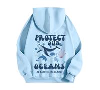 Splrit-MAN Lightweight Hoodies Women Hoodie Girls Essentials Womens Jumper Storage Zip Cropped Up (Sky Blue, L)