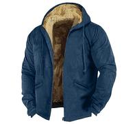 Splrit-MAN Mens Trench Coat Winter Jackets Baseball Jacket Patterned Print Fleece Lining Zipped Hoodies With Pockets Thick Thermo Military Men'S Tuxedo (Navy, 3Xl)