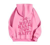 Splrit-MAN Pink Palm Puff Y2K Hoodie - Women's Fox Jumper Friends Sweatshirt (Pink, M)