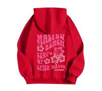 Splrit-MAN Sleeveless Hoodie Kids Sweatshirts For Women Uk Oversized Ladies Sweatshirt Zipped Hoodies Pink Palm Puff (Red, S)
