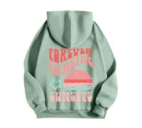 Splrit-MAN Sweatshirts Fall Clothes Women Friends Jumpers For Y2K Gifts Hoodie Girls 11-12 Womens Hoodies Size 16 Pink Palm Puff (Mint Green, M)