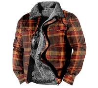 Splrit-MAN Tactical Fleece Winter Jackets For Men Waterproof Work Jacket Pattern Printed Fleece Lined Work Jackets Zipped Winter Outerwear With Pockets Ultra Warm Lumberjack Jacket (Multicolor, Xl)