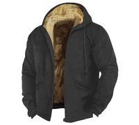 Splrit-MAN Winter Jacket Men Waterproof Coats For Men Mens Puffer Jacket Patterned Print Fleece Lining Winter Jackets Zipped Hoodies With Pockets Thick Warm Army Jacket (Dark Gray, M)