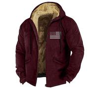Splrit-MAN Winter Jackets For Men Patterned Print Fleece Lining Full Zip Up Combat Jacket With Pockets Thick Thermo Army Basic Outdoor Sherpa