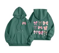 Splrit-MAN Women Zip Up Hoodie 224 Uk Friends Hoodies For Girls Thick Pink Palm Puff (Dark Green, Xl)