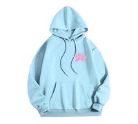Splrit-MAN Womens Hoodie Oversized Jumper Sweatshirt Cute Tops For Teen Girls Dear Person Behind Me Uk Blanket Pink Palm Puff (Light Blue, S)