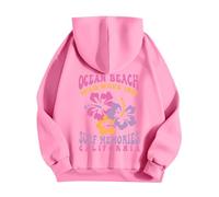 Splrit-MAN Women'S Sweatshirts Hoodie Pink Palm Puff Jumper Work Hoodies (Pink, S)