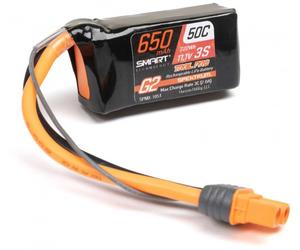 SPM 11.1V 650mAh 3S 50C Smart G2 Trail Pro LiPo Battery: IC2 O-SPMX-1051