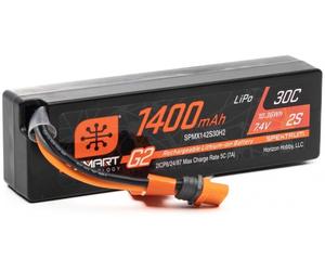 SPM 7.4V 1400mAh 2S 30C Smart G2 LiPo Battery: IC2 Connector O-SPMX142S30H2