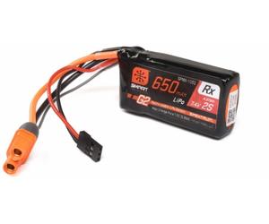 SPM 7.4V 650mAh 2S 15C Smart G2 Receiver LiPo Battery: IC3 O-SPMX-1052
