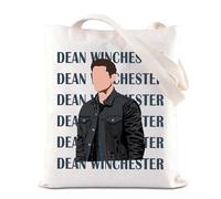 SPN TV Show Merchandise Inspired Tote Bag Dean Winchester Canvas Bag Sam And Dean Winchester Brother Gift Demon Hunter Gift (Dean Tote)