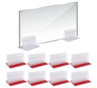 SPNKMJUJ 10 PCS Self Adhesive Poster Board Stand Acrylic Poster Stand 1/8" to 1/4" Thick Sneeze Bracket Mouth Foam Board Stand for Desk Table Counter (1.96")