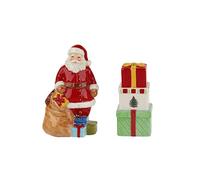 Spode 1634794 Christmas Tree Figural Santa Gifts Salt & Pepper Set, Earthenware, Multicolor
