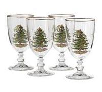 Spode 4339601 Christmas Tree Pedestal Goblet - Set of 4,