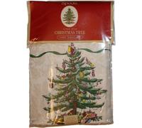 Spode Avanti Linens - Table Cloth, Jacquard Woven Fabric, Rectangular Tablecloth, Kitchen Décor, 60" x 144" Christmas Tree Green