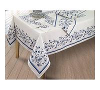 Spode Avanti Linens Table Cloth, Rectangular Table Cloth, Stylish Home Decor (60"x 84", Portofino Blue)