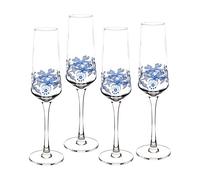 Spode Blue Italian 0.23L (Set of 4) Glass Champagne Flute