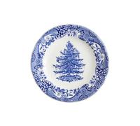 Spode Blue Italian 8" Christmas Plate - Earthenware Celebration Platter with Tree Motif - Microwave, Oven, Freezer Safe - Elegant Holiday Serveware for Festive Dinner Table - Great for Hostess