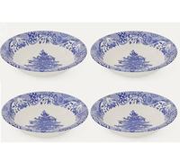 Spode Blue Italian Christmas Tree 20cm Blue and White Soup Cereal Bowl Set of 4