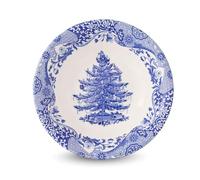 Spode Blue Italian Christmas Tree Bowl - 7.9" Porcelain Holiday Dish for Breakfast, Snacks & Desserts, Festive Blue & White Tableware with Classic Design - Dishwasher, Microwave, Oven Safe