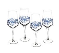 Spode Blue Italian Glassware Wine Glasses, S/4