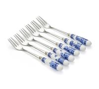 Spode Blue Italian dessert fork 6-pack Ceramic-stainless steel