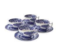 Spode Blue Italian Set of 4 Breakfast Cups & Saucers