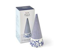 Spode Blue Italian Small Decorative Cone Ornament - Christmas Topiary 9' Porcelain, Elegant Home Decor Accent for Tables, Mantels, Shelves, or Holiday Displays