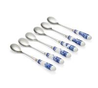 Blue Italian Spode Set of 6 Teaspoons (Earthenware/Stainless Steel)