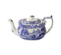 Spode x Blue Italian Signature Teapot - Classic Blue and White English Teapot Featuring The 18th Century Imari Oriental Border, Timeless Tableware Made in England