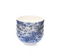 Spode Brocato Set of 4 14cm Bowls, Blue & White