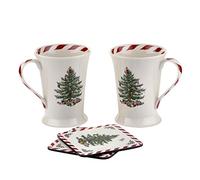 Spode Christmas Tree 10 oz Peppermint Mug and 4.0" Square Coaster