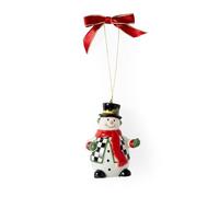 Spode Christmas Tree Black and White Snowman Ornament | Snowman Christmas Tree Hanging Ornaments | Holiday Decorations | Christmas Decor for Christmas Trees - 3.5"