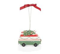 Spode Christmas Tree Camper Bus Ornament - Festive Holiday Decor Accent in Dolomite - Traditional Christmas Ornament for Tree Trimming & Seasonal Gifting - Minimalist Home Decoration