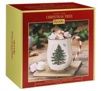 Spode Christmas Tree Candy Cane Handle Mugs Set of 4 Stoneware 398ml
