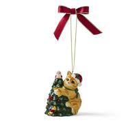 Spode Christmas Tree Cat Grabbing Tree Ornament 8cm Ornament